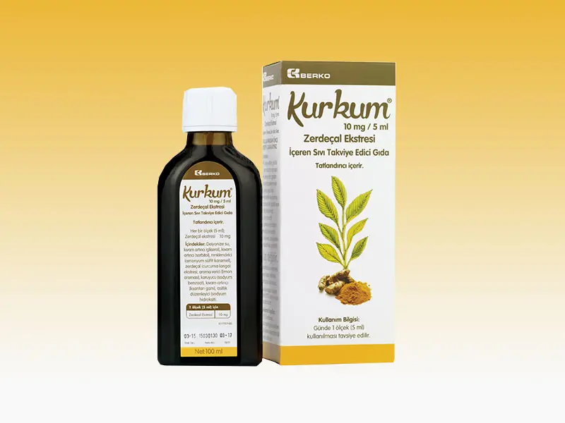 Kurkum Zerdeçal Ekstresi İçeren Sıvı Takviye Edici Gıda görseli