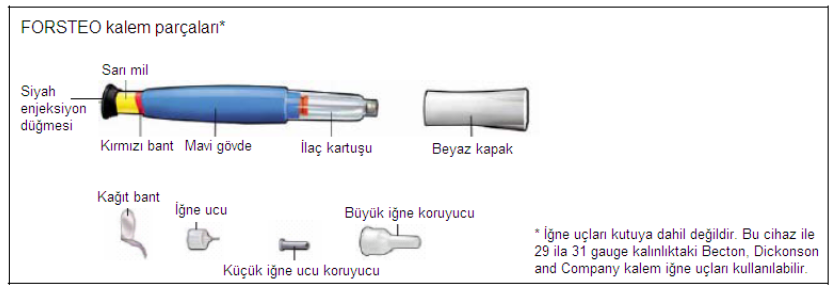 FORSTEO 20 MCG/80 MCL KULLANIMA HAZIR DOLU ENJ. KALEMI ICINDE COZELTI 2,4 ML görseli 2