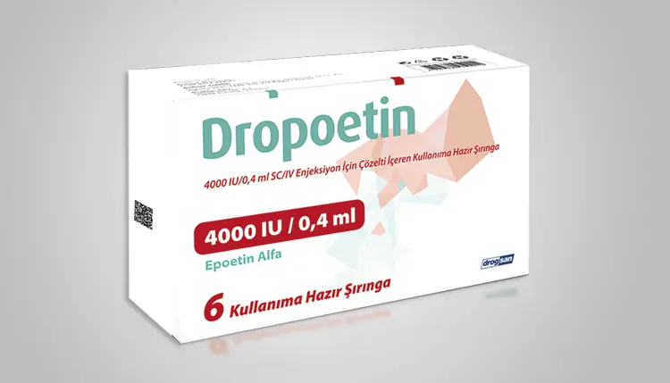 DROPOETIN 4000 IU/0,4 ML SC/IV ENJEKSIYON ICIN COZELTI ICEREN KULLANIMA HAZIR 6 SIRINGA kutu görseli