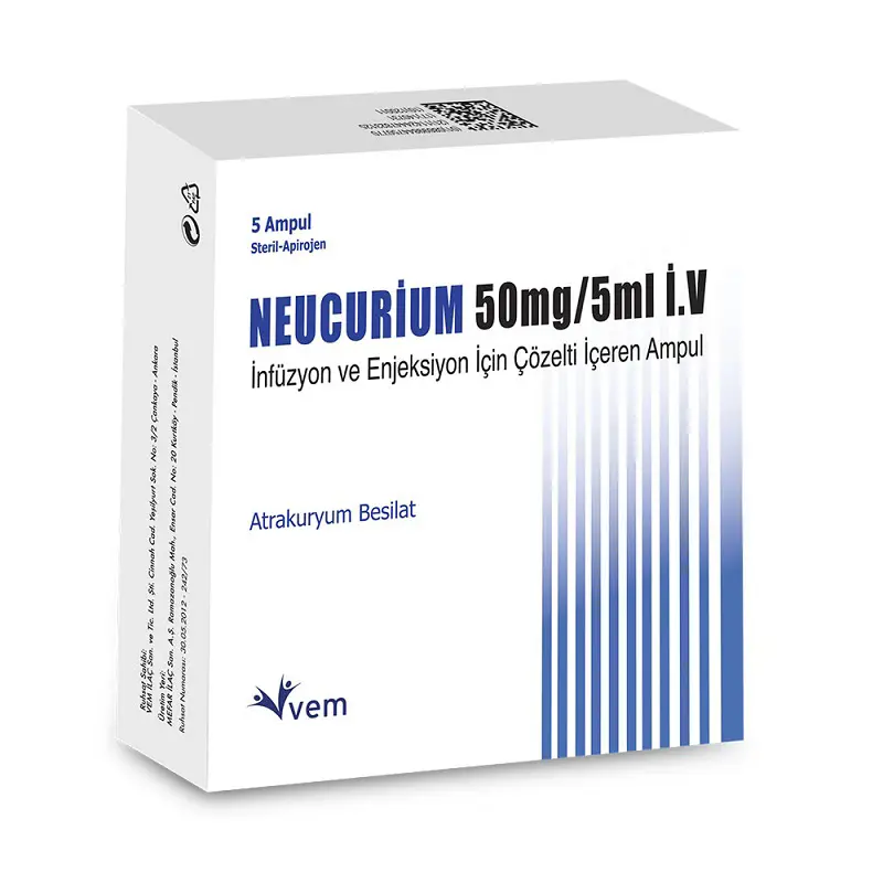 NEUCURIUM 50 MG/5 ML IV INFUZYON VE ENJEKSIYON ICIN COZELTI ICEREN 5 AMPUL kutu görseli