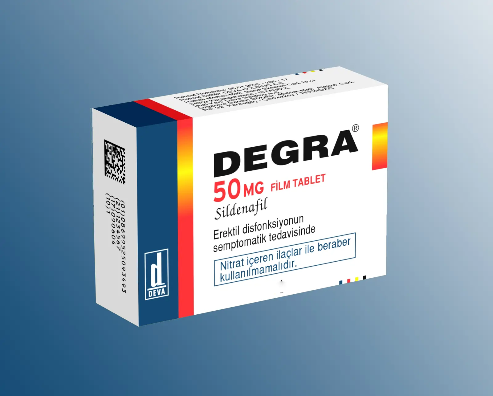 DEGRA 50 MG 8 FILM KAPLI TABLET kutu görseli