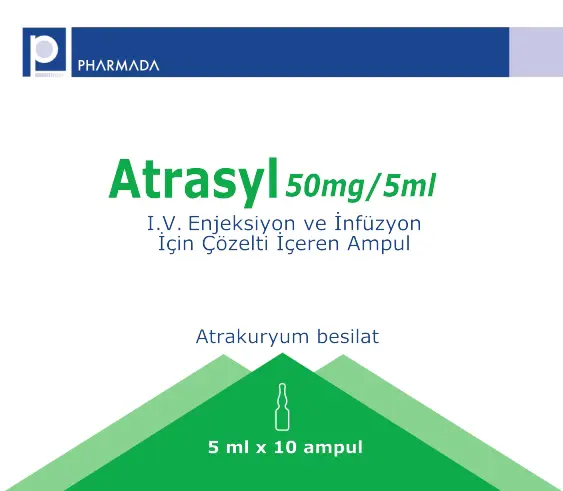 ATRASYL 50 MG/5 ML IV ENJEKSIYON VE INFUZYON ICIN COZELTI ICEREN 10 AMPUL kutu görseli