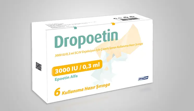 DROPOETIN 3000 IU/0,3 ML SC/IV ENJEKSIYON ICIN COZELTI ICEREN KULLANIMA HAZIR 6 SIRINGA kutu görseli