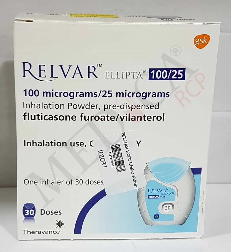 RELVAR ELLIPTA 100/25 MCG KULLANIMA HAZIR INHALASYON TOZU 30 DOZ kutu görseli