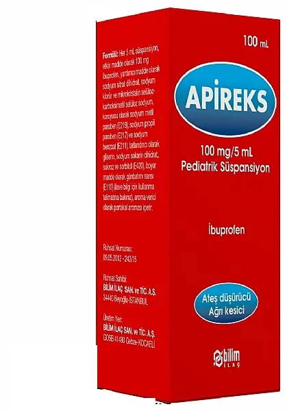 APIREKS 100 MG/5 ML 100 ML PEDIATRIK SUSPANSIYON kutu görseli