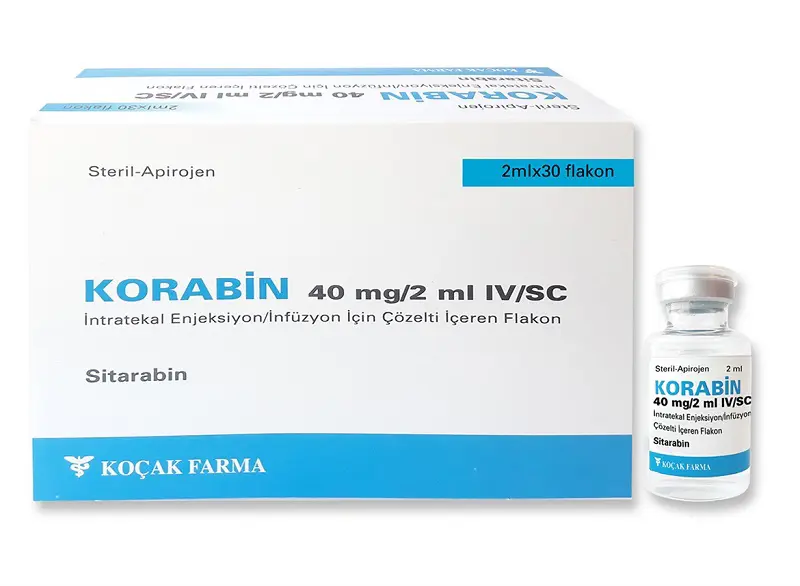 KORABIN 40 MG/2 ML IV/SC INTRATEKAL ENJEKSIYON INFUZYON ICIN COZELTI ICEREN FLAKON (30 FLAKON) kutu görseli