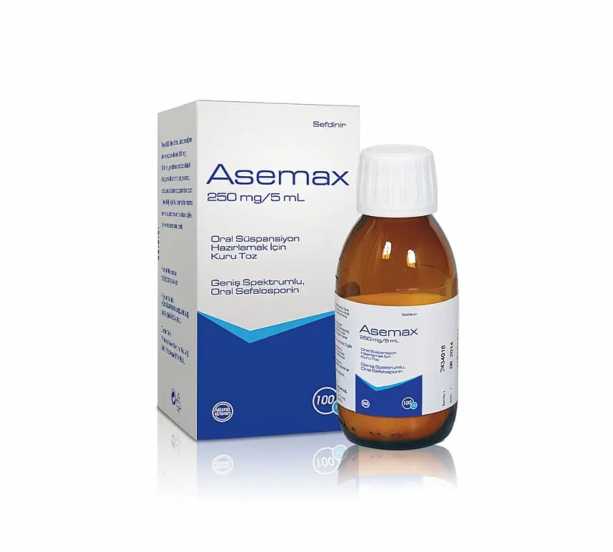 ASEMAX 250MG/5ML 100ML ORAL SUSPANSIYON HAZIRLAMAK ICIN KURU TOZ kutu görseli