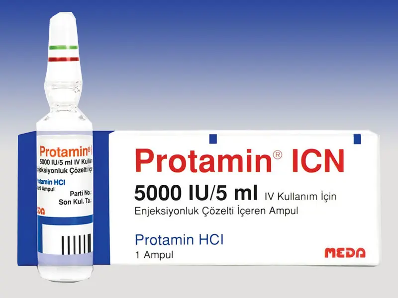 PROTAMIN ICN 5000 IU/5 ML IV KULLANIM ICIN ENJEKSIYONLUK SOLUSYON ICEREN AMPUL kutu görseli