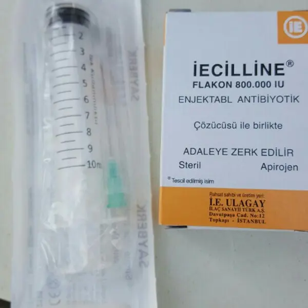 IECILLINE 800.000 IU ENJEKSIYONLUK COZELTI HAZIRLAMAK ICIN TOZ (1 FLAKON) kutu görseli