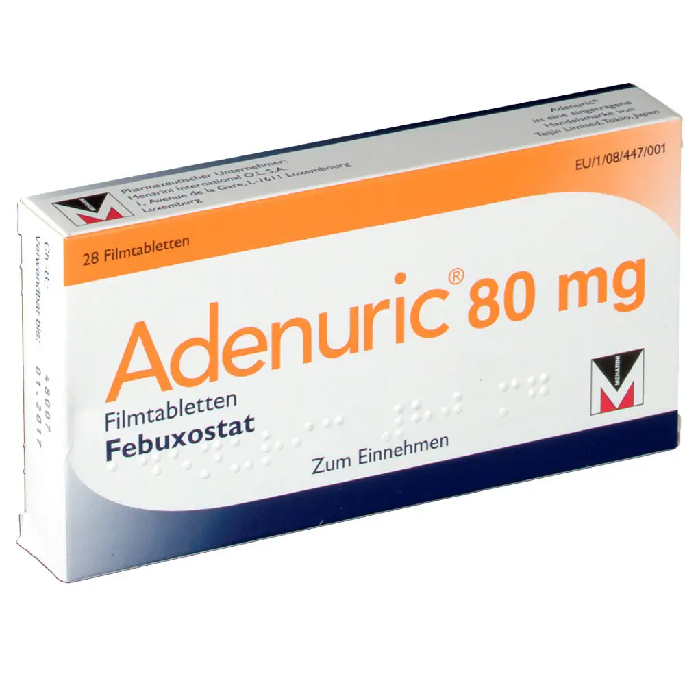 ADENURIC 80 MG 28 FILM KAPLI TABLET kutu görseli