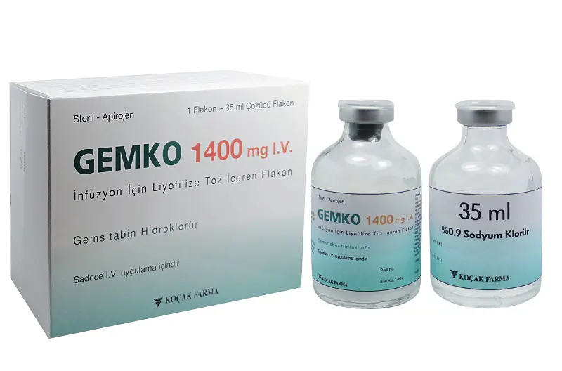 GEMKO 1400 MG IV INF. ICIN LIYOFILIZE TOZ ICEREN FLAKON kutu görseli