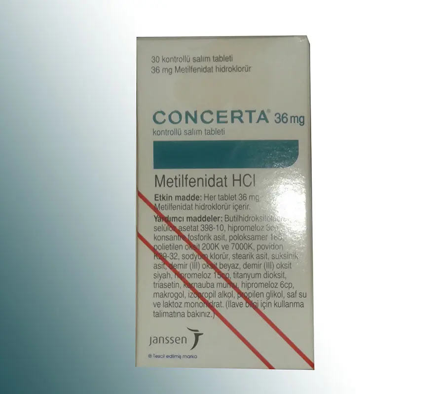 CONCERTA 36 MG 30 KONT. SALIM TABLETI kutu görseli