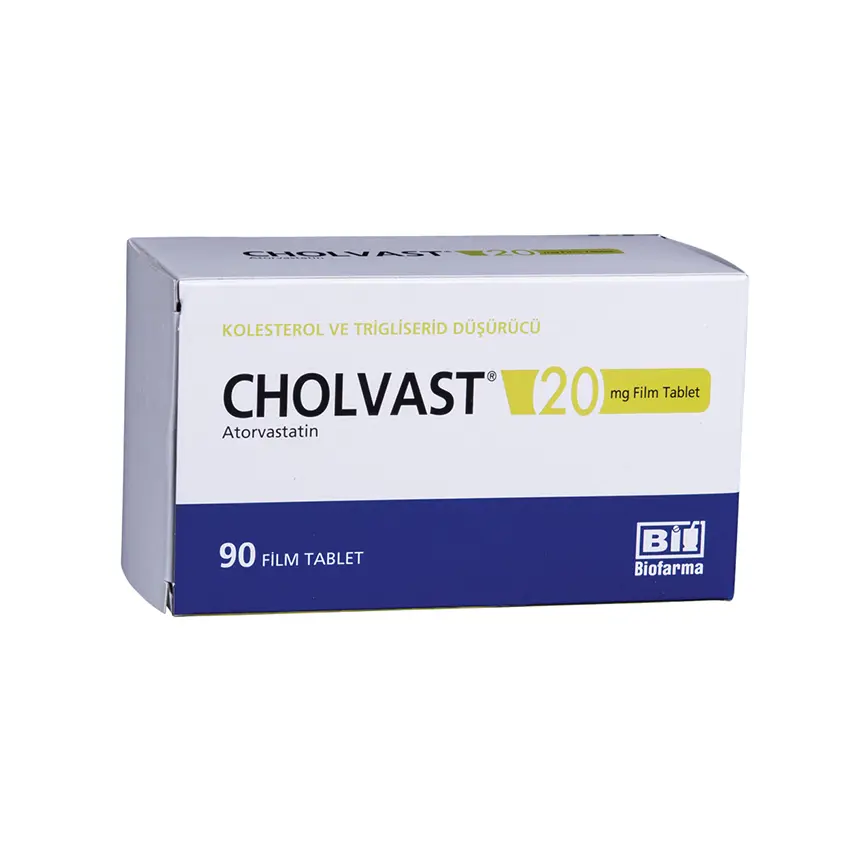 CHOLVAST 20 MG 90 FILM TABLET görseli 2