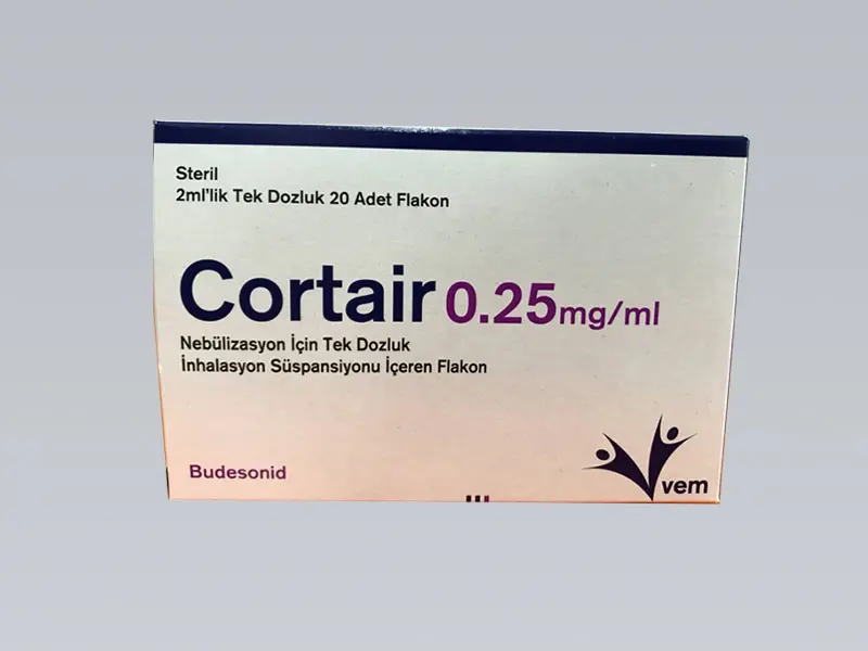 CORTAIR 0,25 MG/ML NEBULIZASYON ICIN TEK DOZLUK INHALASYON SUSPANSIYONU ICEREN FLAKON (20 FLAKON) kutu görseli