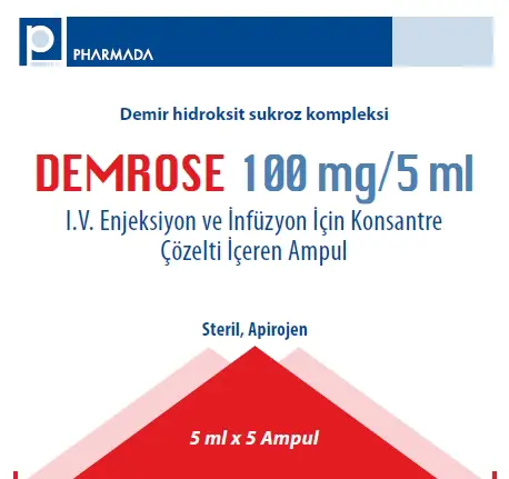 DEMROSE 100 MG/5 ML IV ENJEKSIYON VE INFUZYON ICIN KONSANTRE COZELTI ICEREN 5 AMPUL kutu görseli