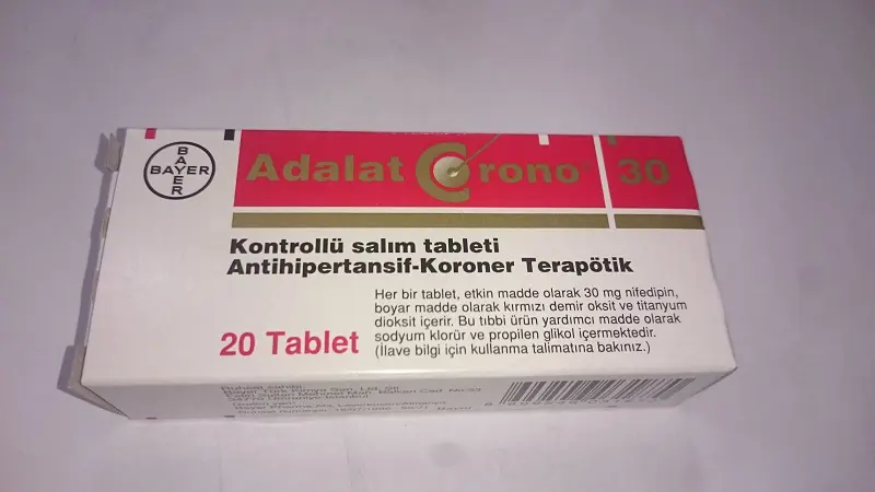 ADALAT CRONO 30 MG 20 KONTROLLU SALIM TABLETI kutu görseli