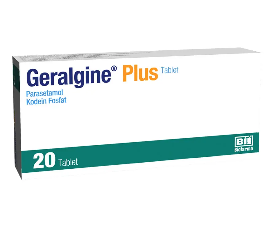 GERALGINE PLUS 300MG/30 MG 20 TABLET kutu görseli