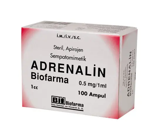 ADRENALIN BIOFARMA 0,5MG/1 ML 100 AMPUL kutu görseli