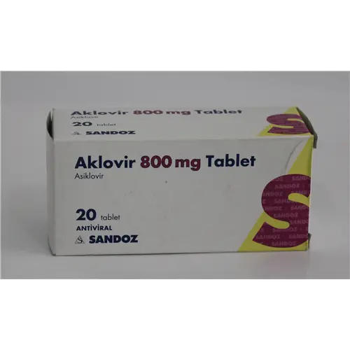 AKLOVIR 800 MG 20 TABLET kutu görseli