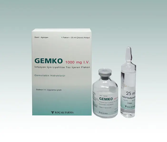 GEMKO 1000 MG IV INF. ICIN LIYOFILIZE TOZ ICEREN FLAKON kutu görseli