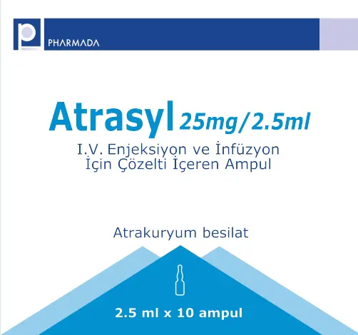 ATRASYL 25 MG/2,5 ML IV ENJEKSIYON VE INFUZYON ICIN COZELTI ICEREN 10 AMPUL kutu görseli
