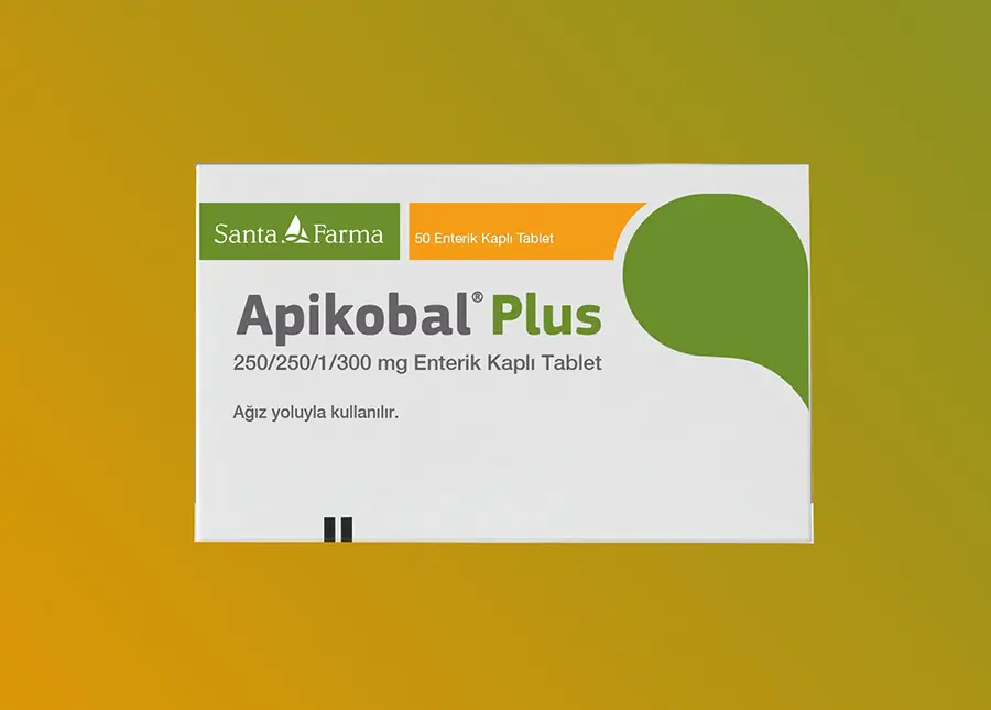 APIKOBAL PLUS 250/250/1/300 MG 50 ENTERIK KAPLI TABLET kutu görseli