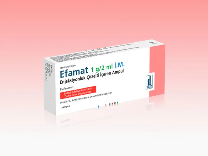 EFAMAT 1 GR/2 ML IM ENJ. COZELTI ICEREN AMPUL kutu görseli