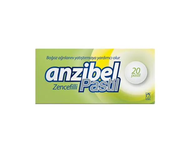 ANZIBEL 5 MG / 4 MG / 3 MG ZENCEFILLI 20 PASTIL kutu görseli