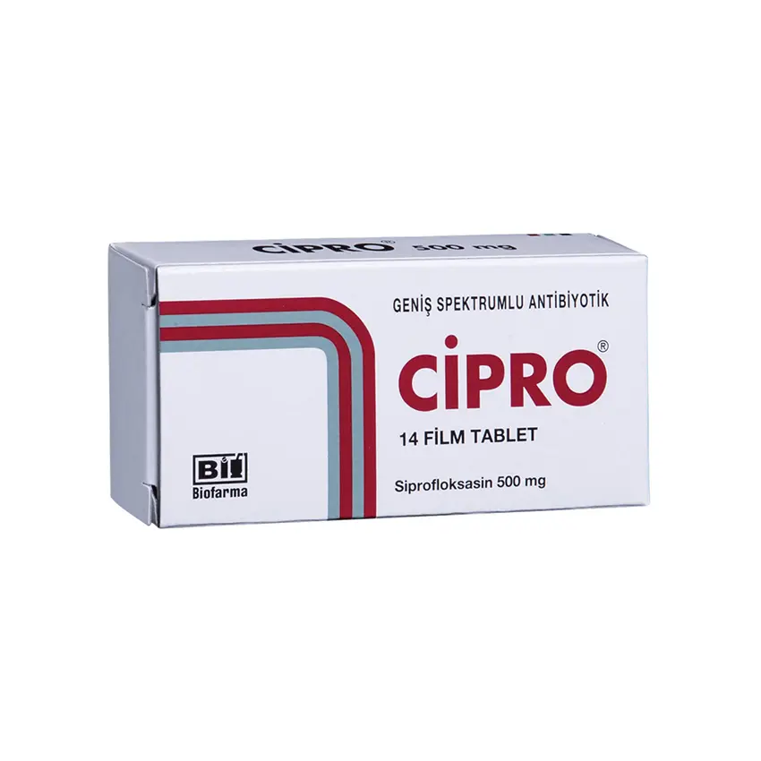 CIPRO 500 MG 14 FILM KAPLI TABLET kutu görseli