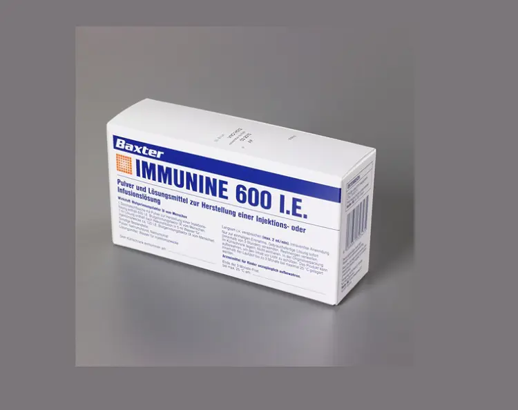 IMMUNINE  600 IU IV INFUZYON ICIN LIYOFILIZE TOZ ICEREN FLAKON kutu görseli