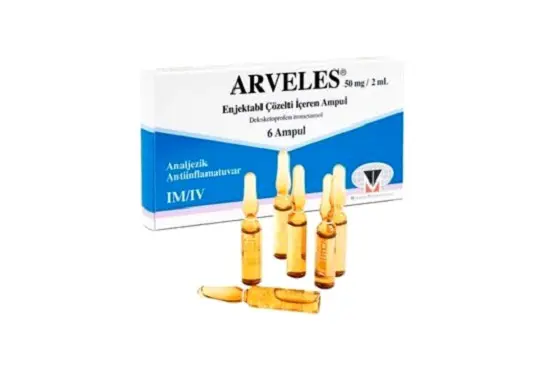 ARVELES 50 MG/ 2 ML ENJEKSIYONLUK COZELTI (6 AMPUL) kutu görseli
