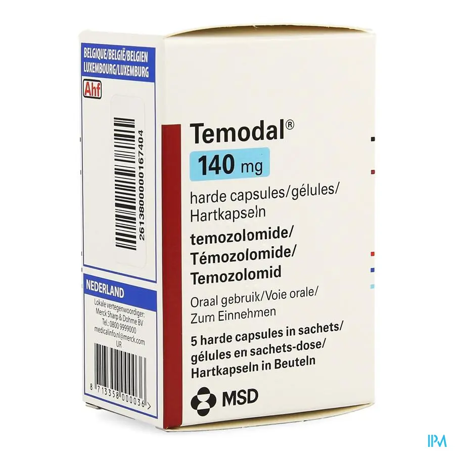 TEMODAL 140 mg Sert Kapsül kutu görseli