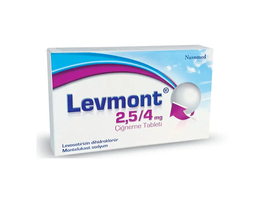 LEVMONT 2.5/4 mg Çiğneme Tableti kutu görseli