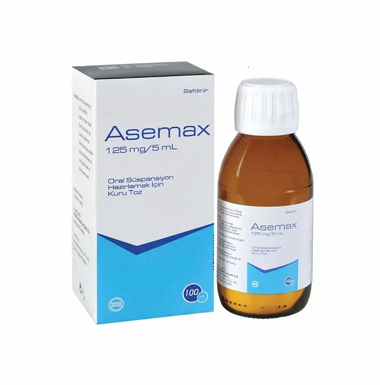 ASEMAX 125 MG/5 ML ORAL SUSPANSIYON HAZIRLAMAK ICIN KURU TOZ 100 ML kutu görseli