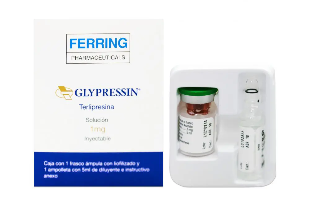 GLYPRESSIN 1 MG IV ENJEKSIYONLUK TOZ ICEREN FLAKON VE COZUCU AMPUL kutu görseli