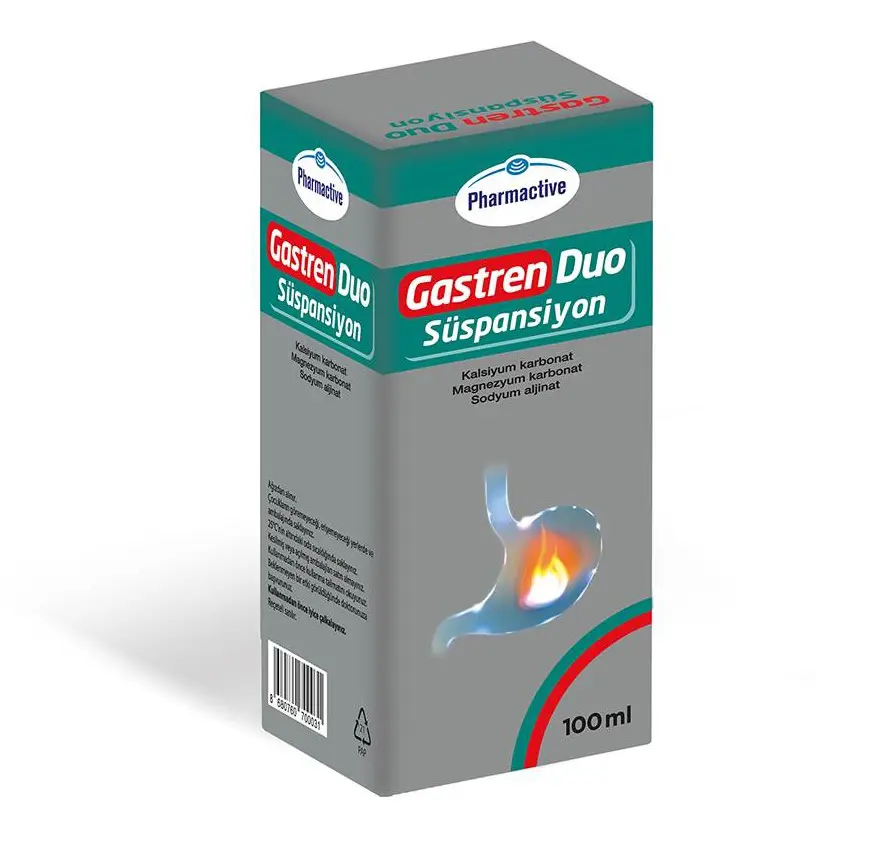 GASTREN DUO 600 MG+ 70 MG + 150 MG/5 ML 100 ML SUSPANSIYON (100 ML) kutu görseli