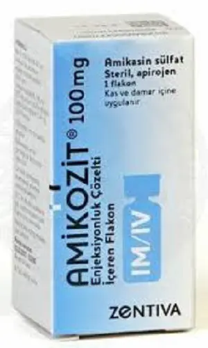 AMIKOZIT 100 MG 1 FLAKON kutu görseli