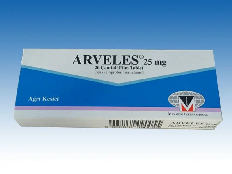 ARVELES 25 MG 20 FILM TABLET kutu görseli